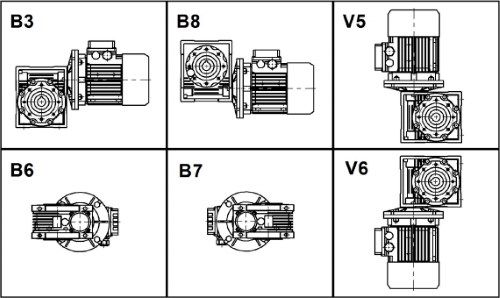 Схемы монтажа мотор-редуктора NMRV 130